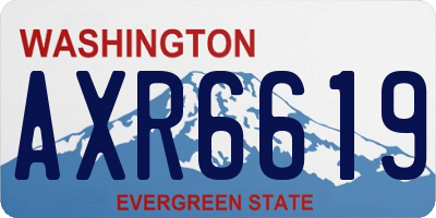 WA license plate AXR6619