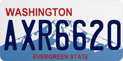 WA license plate AXR6620