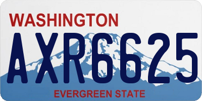 WA license plate AXR6625