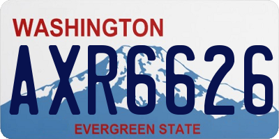 WA license plate AXR6626