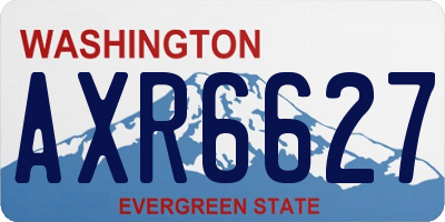 WA license plate AXR6627