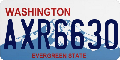 WA license plate AXR6630