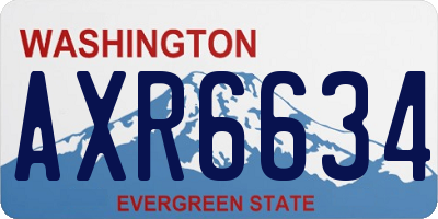 WA license plate AXR6634