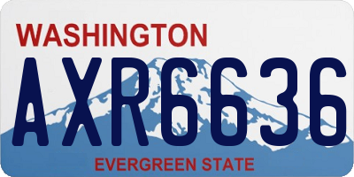 WA license plate AXR6636