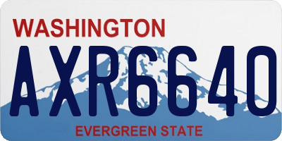 WA license plate AXR6640