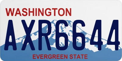 WA license plate AXR6644