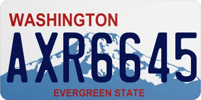 WA license plate AXR6645