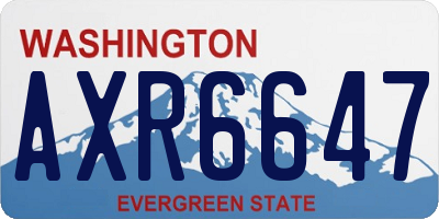WA license plate AXR6647