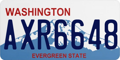 WA license plate AXR6648