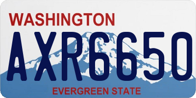 WA license plate AXR6650