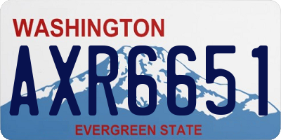 WA license plate AXR6651