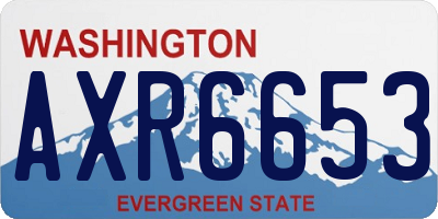 WA license plate AXR6653