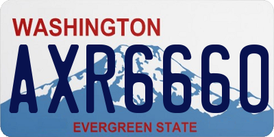 WA license plate AXR6660