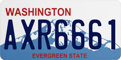 WA license plate AXR6661