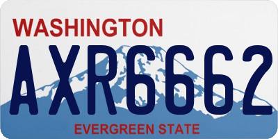 WA license plate AXR6662