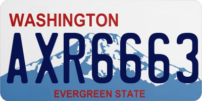 WA license plate AXR6663
