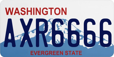 WA license plate AXR6666