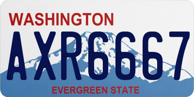 WA license plate AXR6667