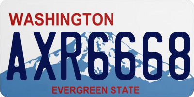 WA license plate AXR6668