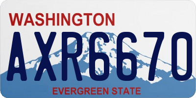 WA license plate AXR6670