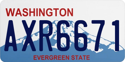 WA license plate AXR6671