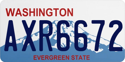 WA license plate AXR6672