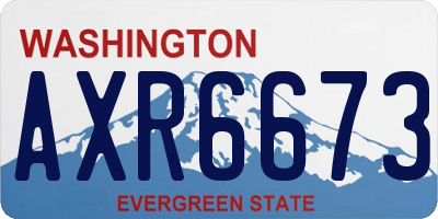 WA license plate AXR6673