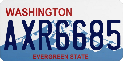 WA license plate AXR6685