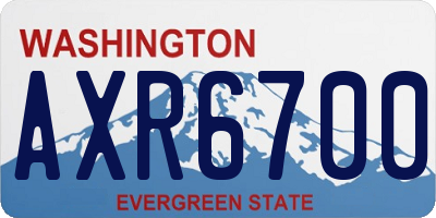 WA license plate AXR6700