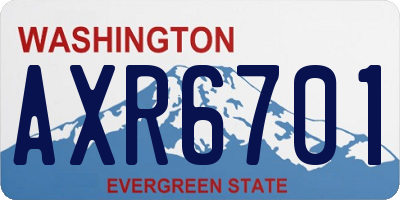 WA license plate AXR6701