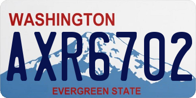 WA license plate AXR6702