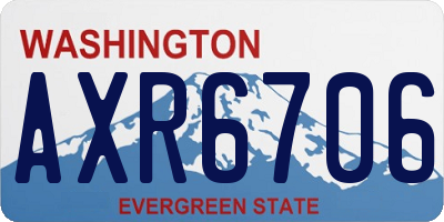 WA license plate AXR6706