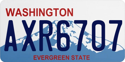 WA license plate AXR6707