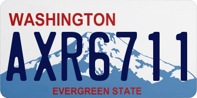WA license plate AXR6711