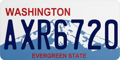 WA license plate AXR6720