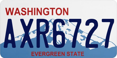 WA license plate AXR6727