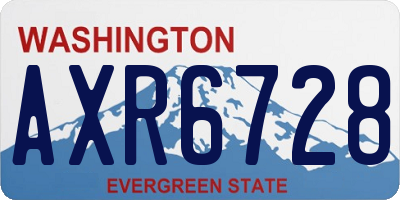 WA license plate AXR6728