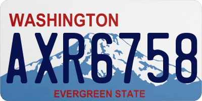 WA license plate AXR6758