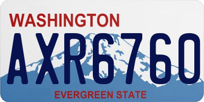 WA license plate AXR6760