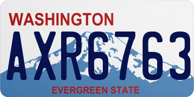 WA license plate AXR6763