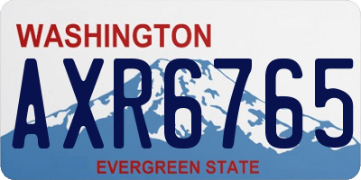 WA license plate AXR6765