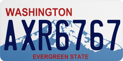 WA license plate AXR6767