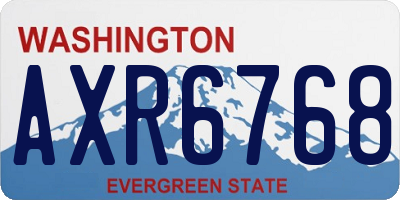 WA license plate AXR6768