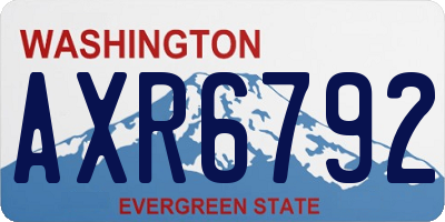 WA license plate AXR6792