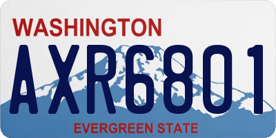 WA license plate AXR6801