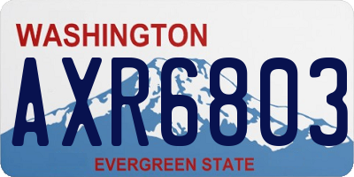 WA license plate AXR6803