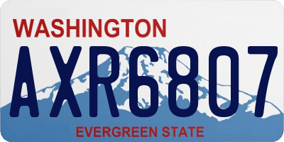 WA license plate AXR6807