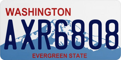 WA license plate AXR6808