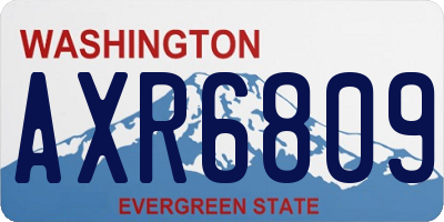 WA license plate AXR6809