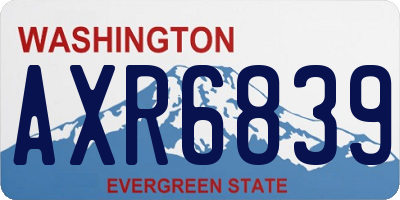 WA license plate AXR6839